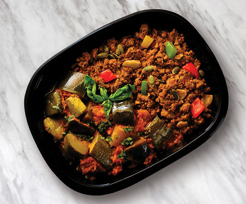 Moroccan beef mince with ratatouille