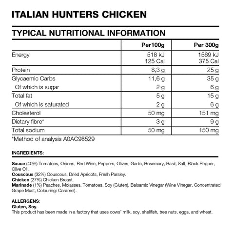 Italian hunter's chicken with apricot couscous